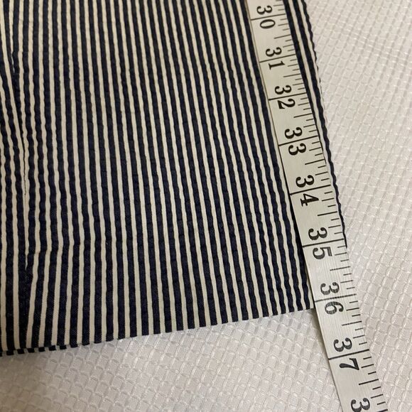 Ann Taylor Devin Fit Seersucker Pants Sz 8 Blue White cropped ankle womens - Picture 8 of 10